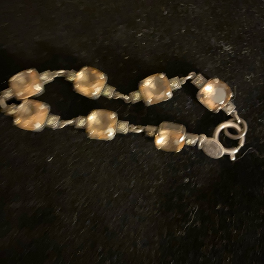 Catherine  Popesco Brown Stone Silver Women's Bracelet
